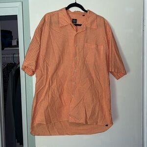 Orange button down tee